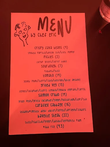 Cafeteria menu 1